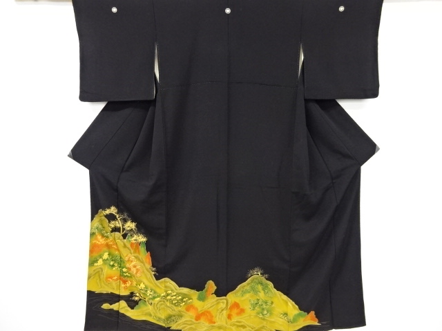 アンティーク　樹木風景模様刺繍留袖(比翼付き)